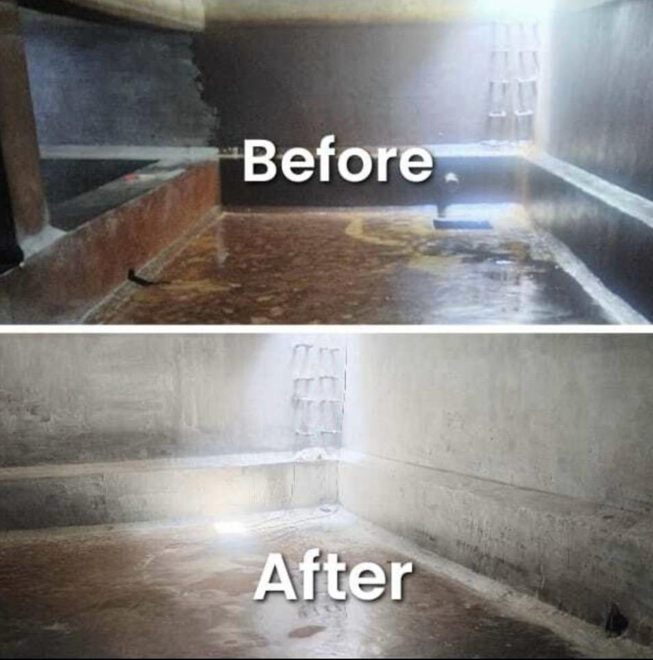 stp tank cleaning before after