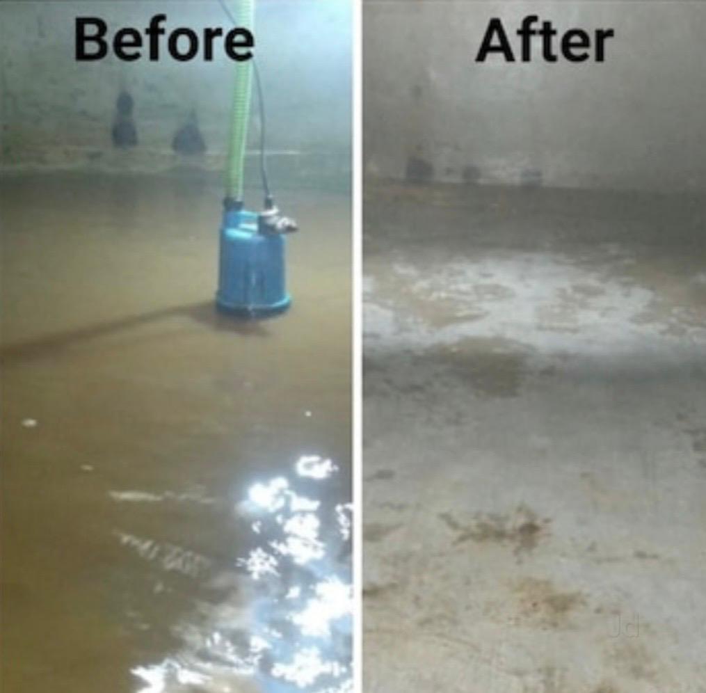 water tank cleaning before and after